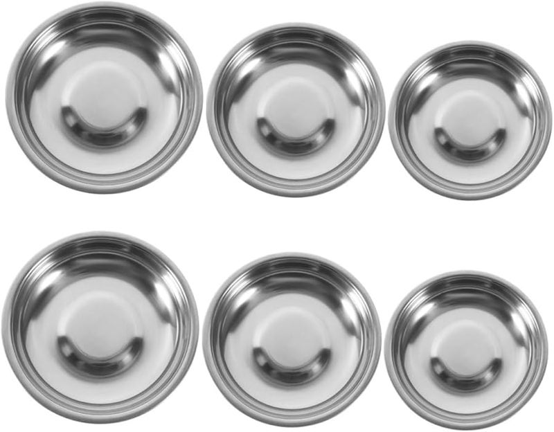 STOBAZA 6 Pcs Stainless Steel Dipping Sauce Dishes Condiment Bowls For Home Use - Image 1